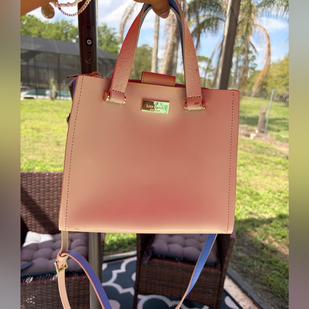 kate spade Pink Leather Satchel with Detachable Strap